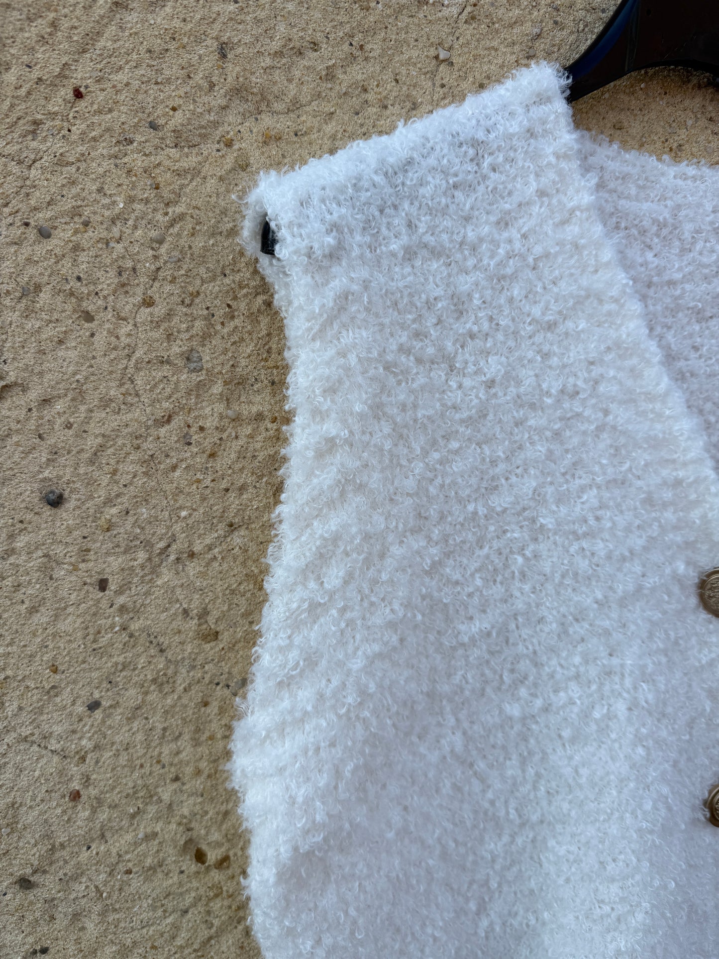 Gilet sans manche mohair gris clair
