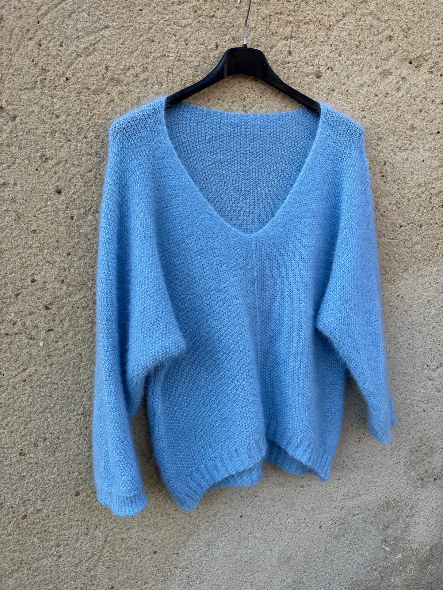 Pull mohair femme bleu ciel
