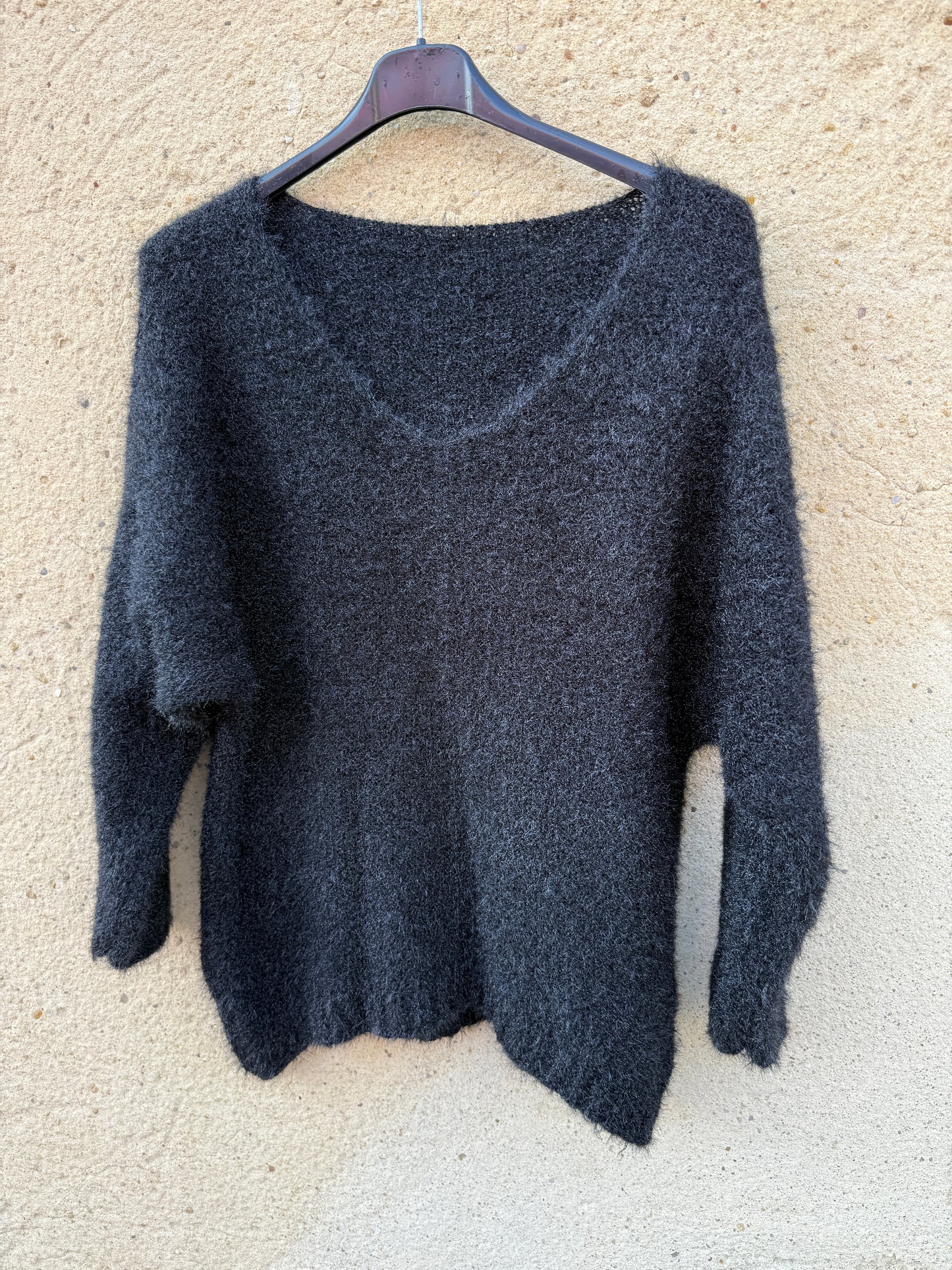 Pull mohair femme noir
