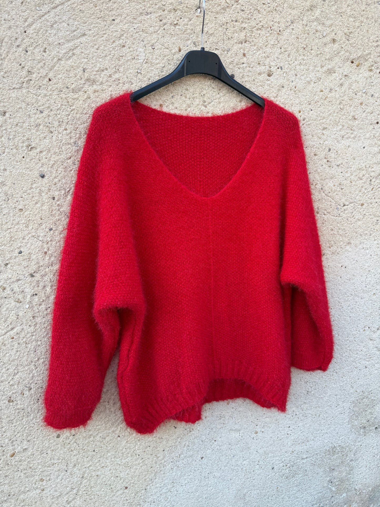 Pull mohair femme rouge