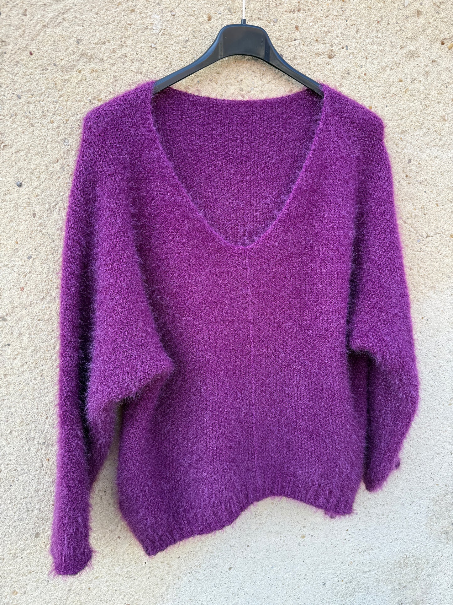 Pull mohair femme violet