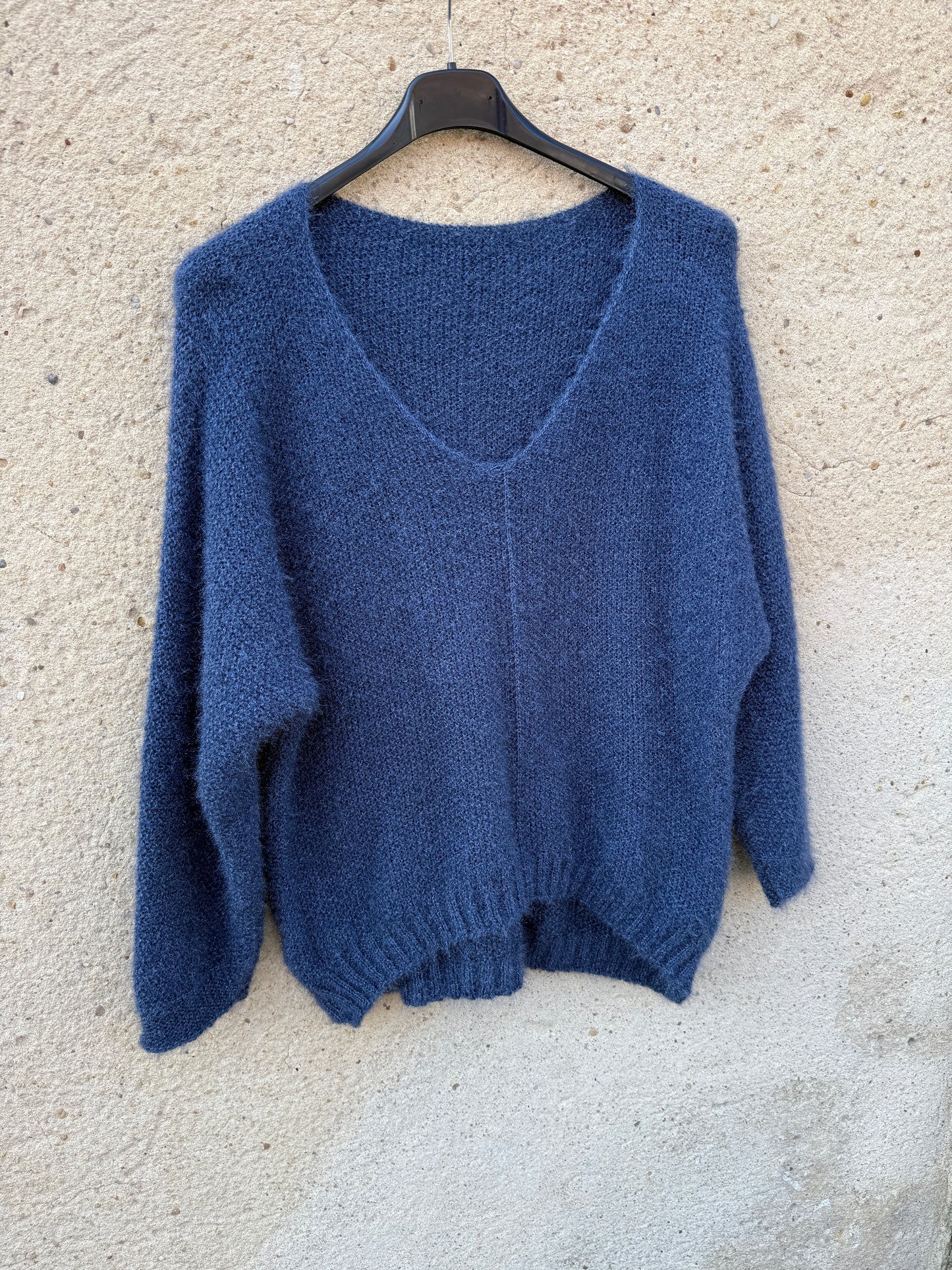 Pull mohair femme bleu jeans