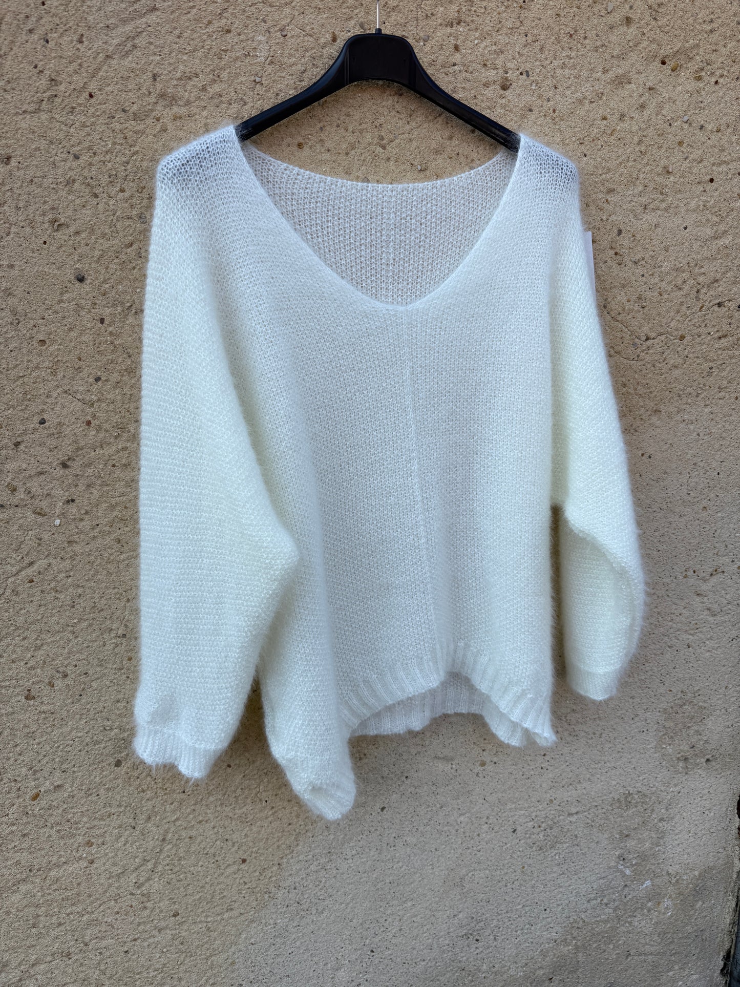 Pull mohair femme blanc