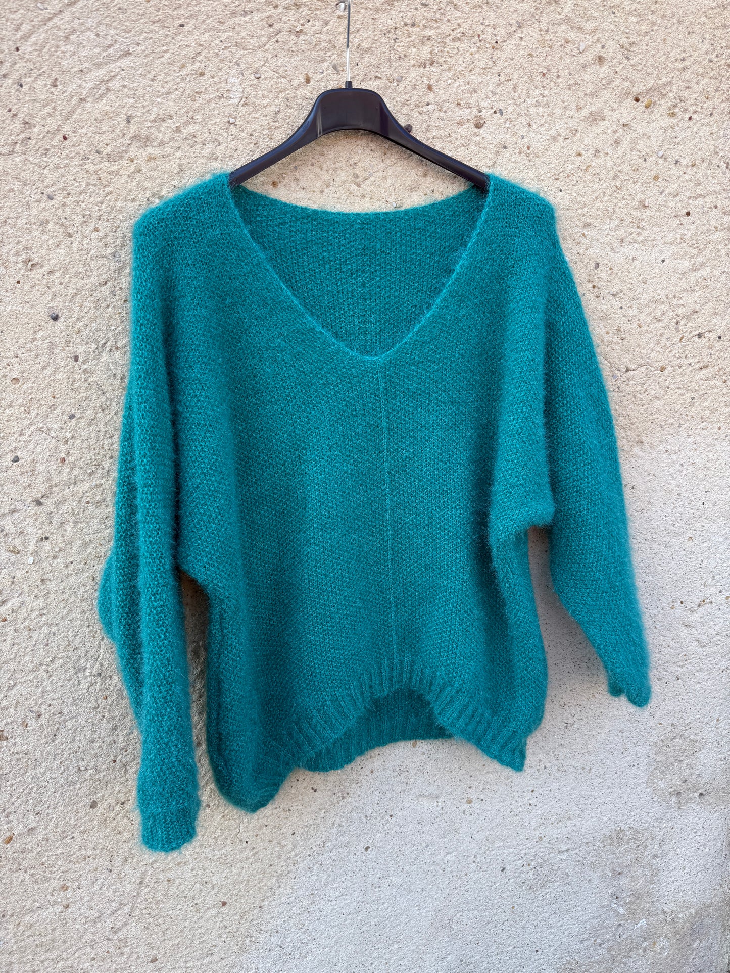 Pull mohair femme vert menthe