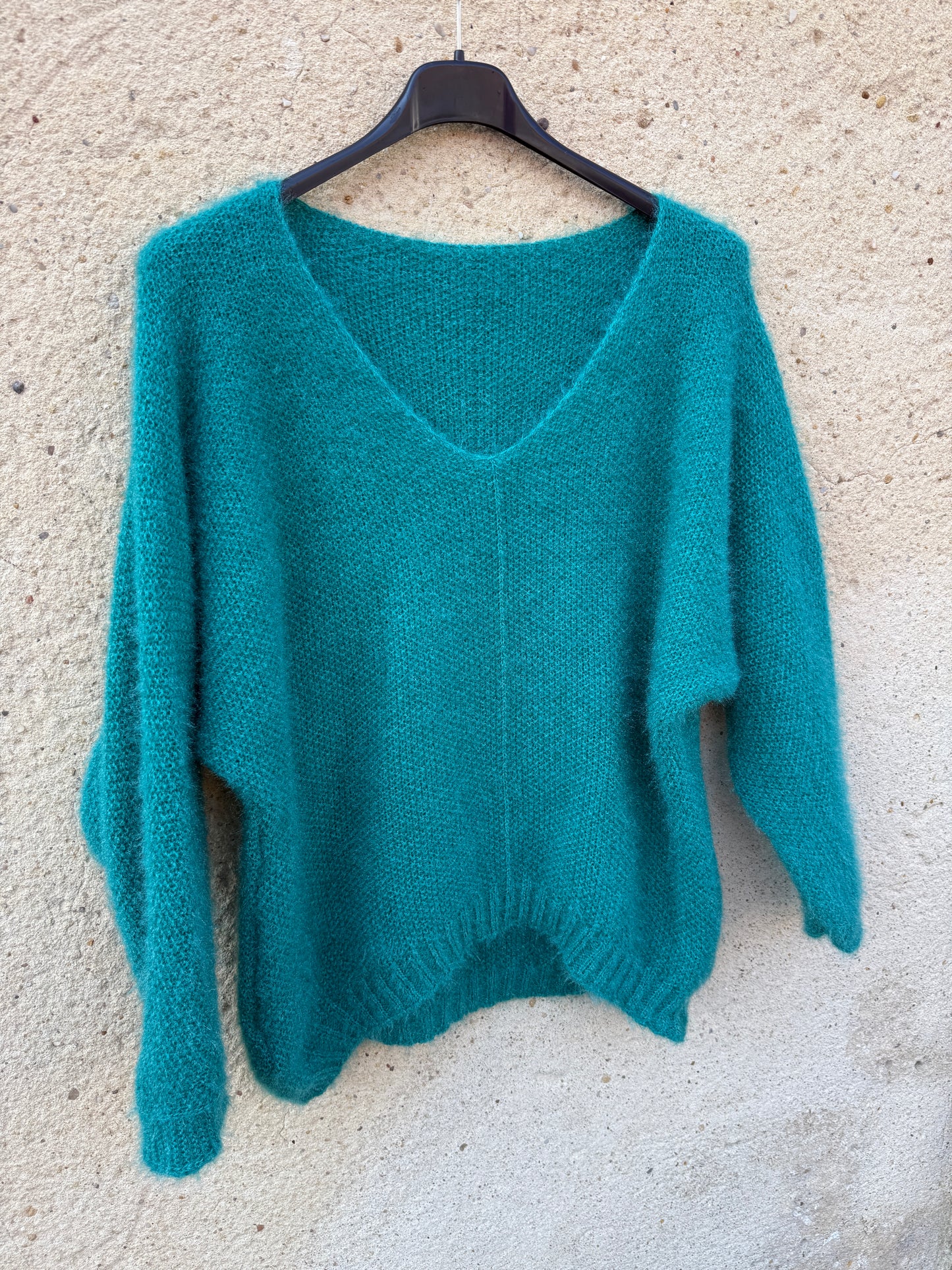 Pull mohair femme vert menthe