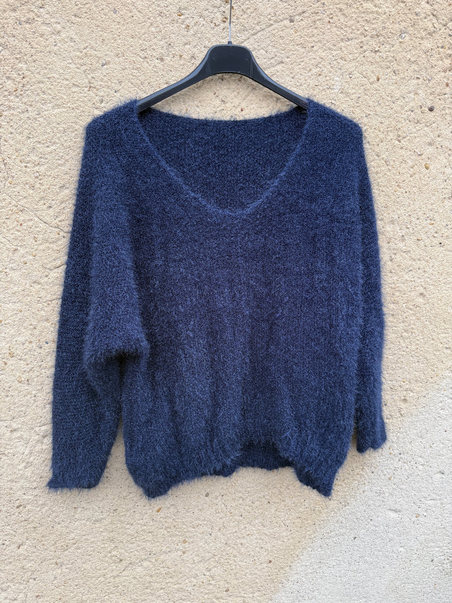 Pull mohair femme bleu marine nuit