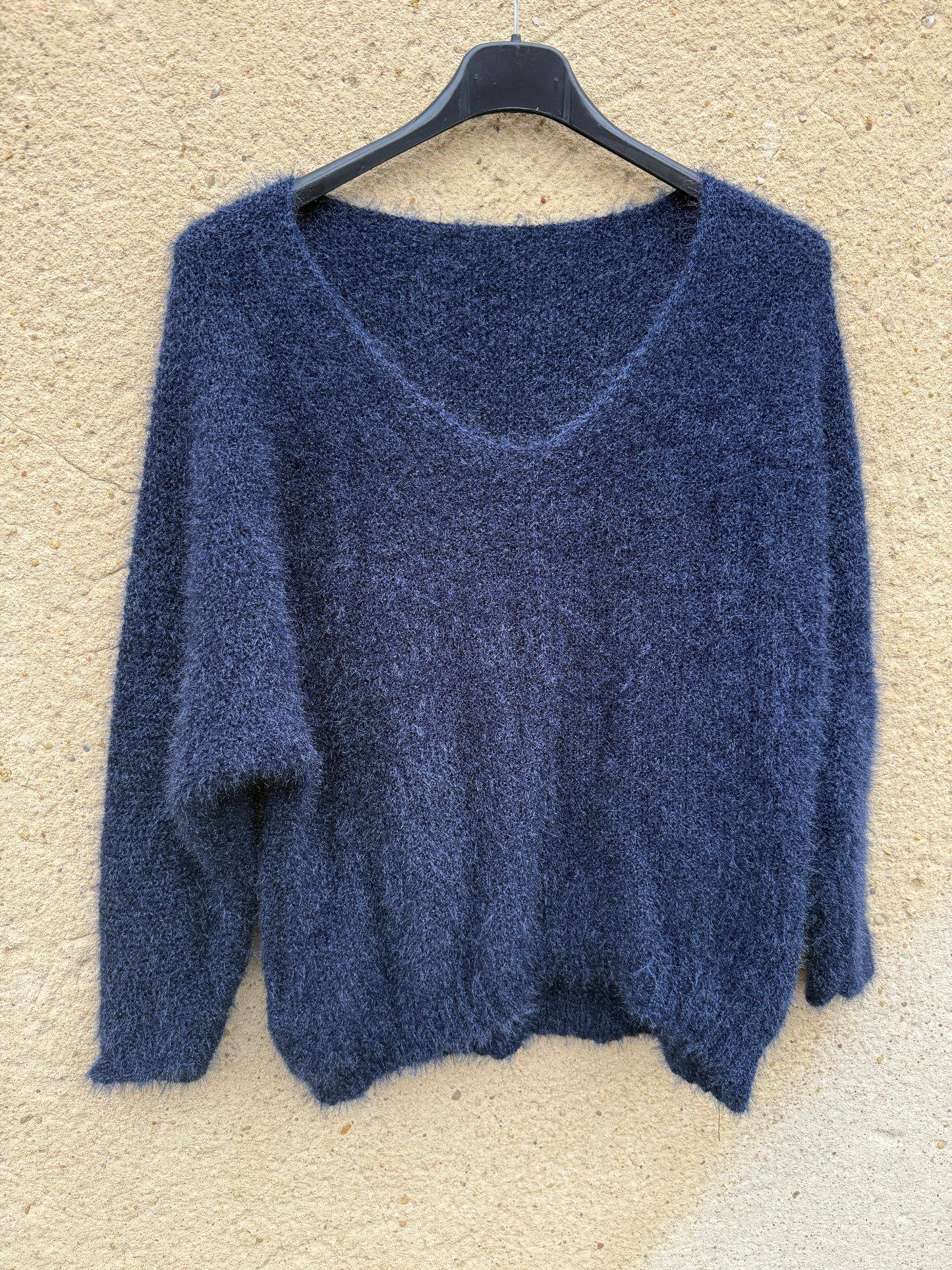 Pull mohair femme bleu marine nuit