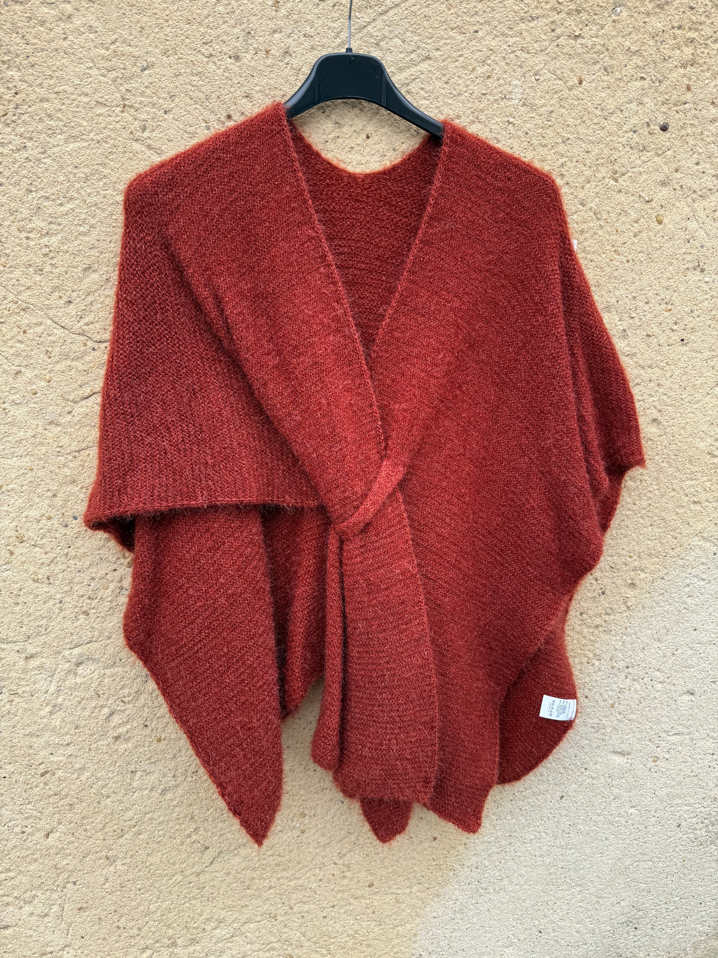 cape mohair femme rouille