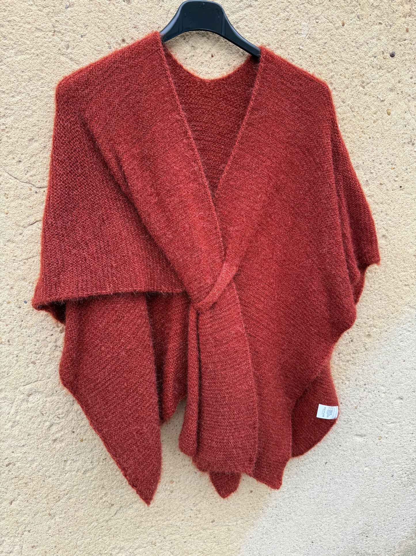 cape mohair femme rouille