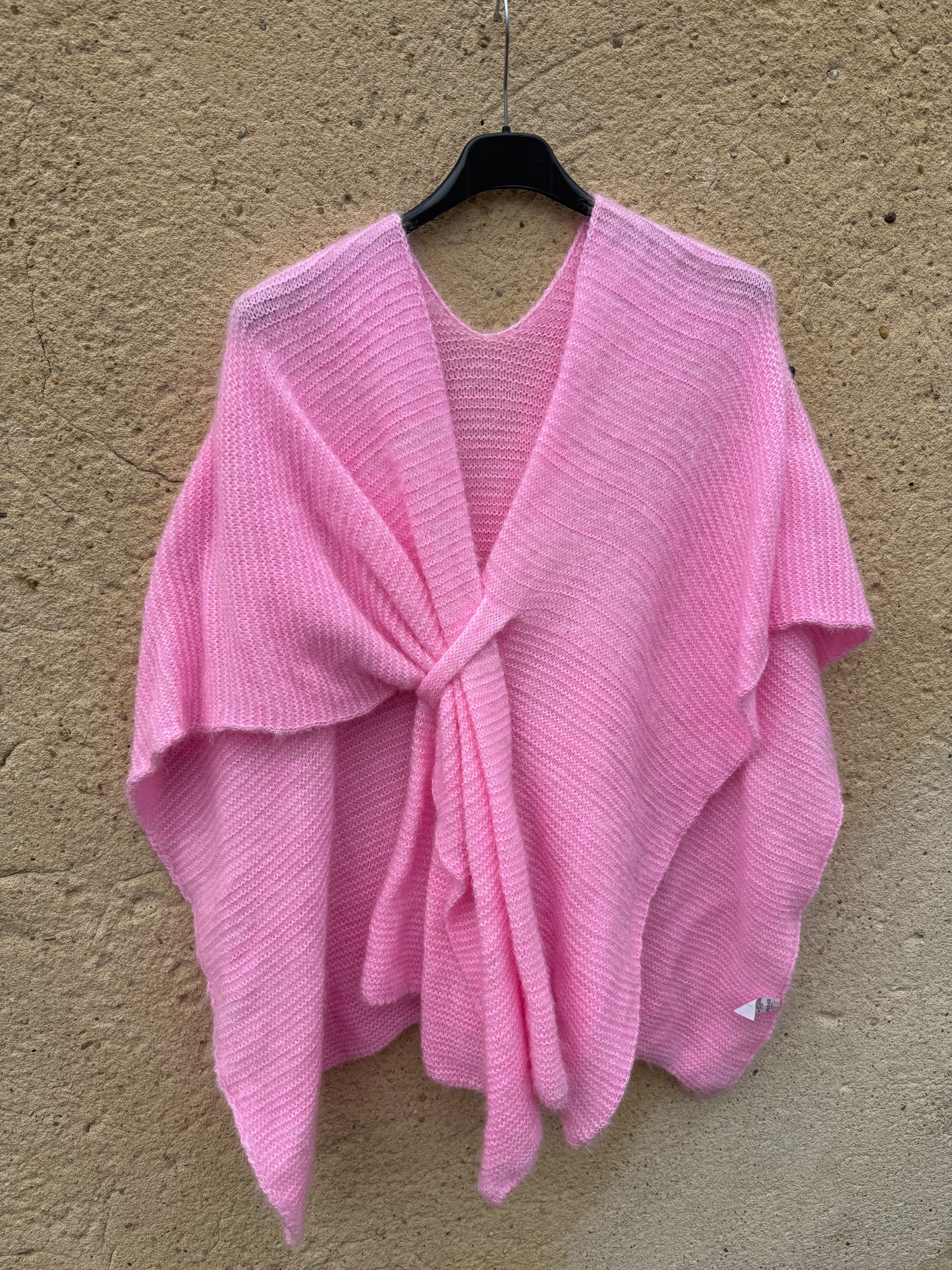 cape mohair femme rose bonbon