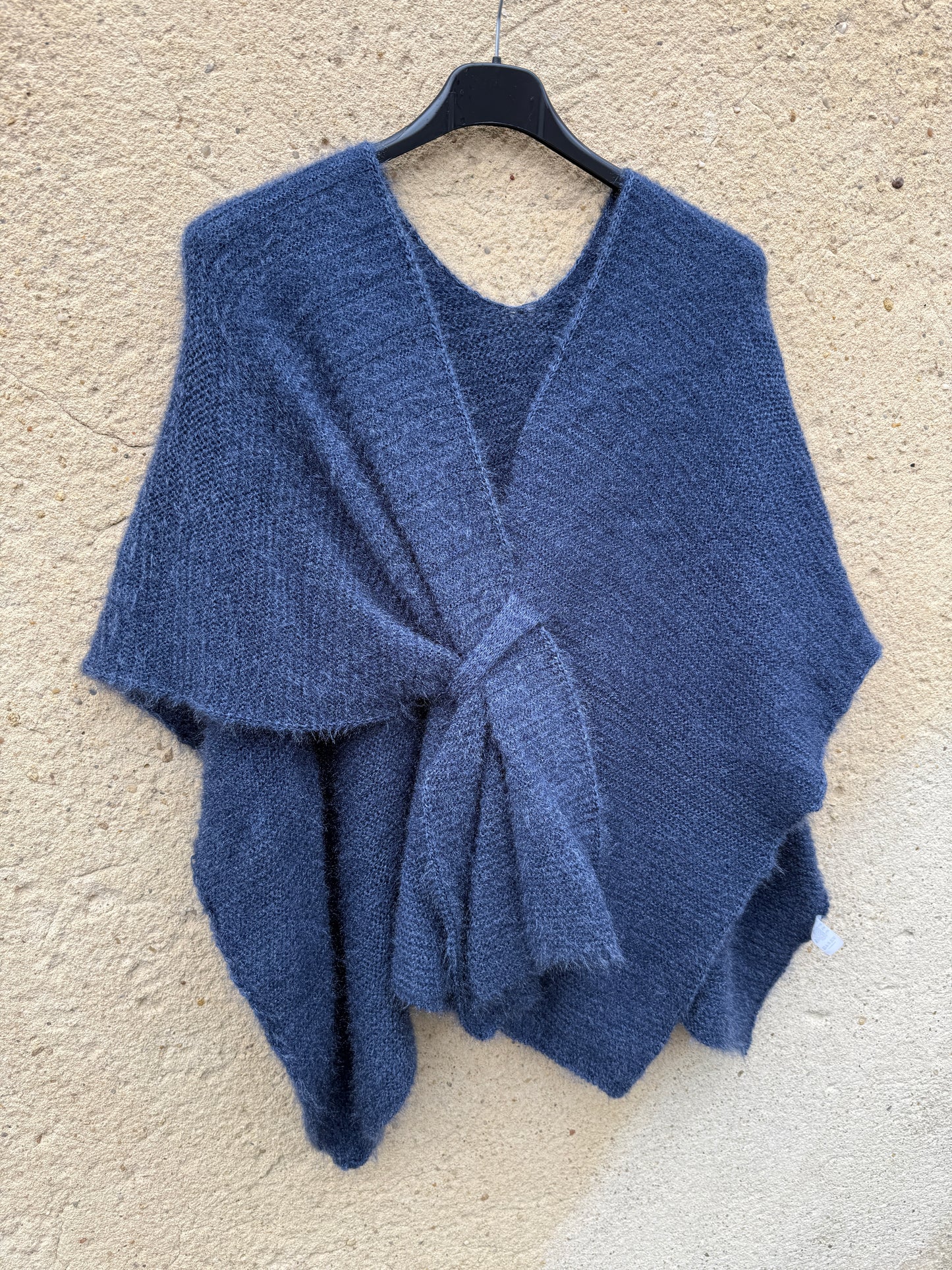 cape mohair femme bleu