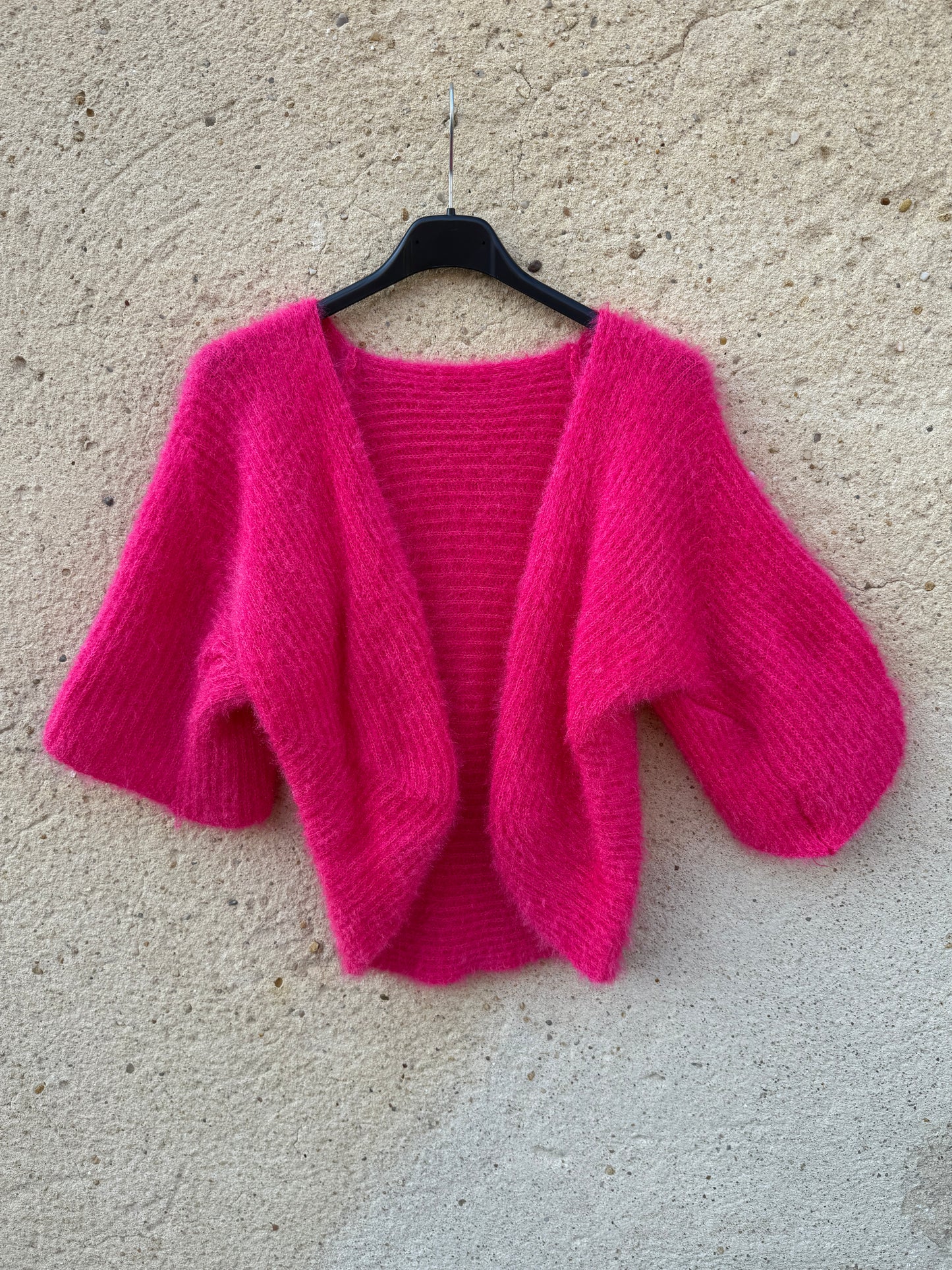 Boléro mohair rose fushia