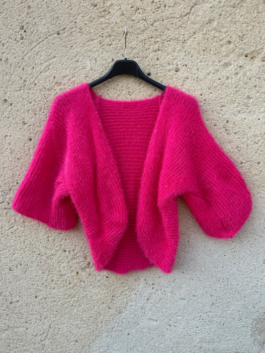 Boléro mohair rose fushia