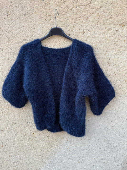 Boléro mohair bleu marine