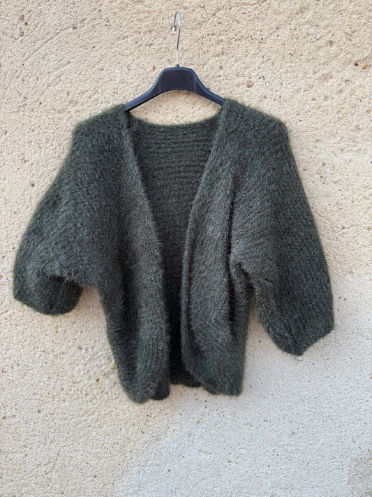 Boléro mohair kaki vert