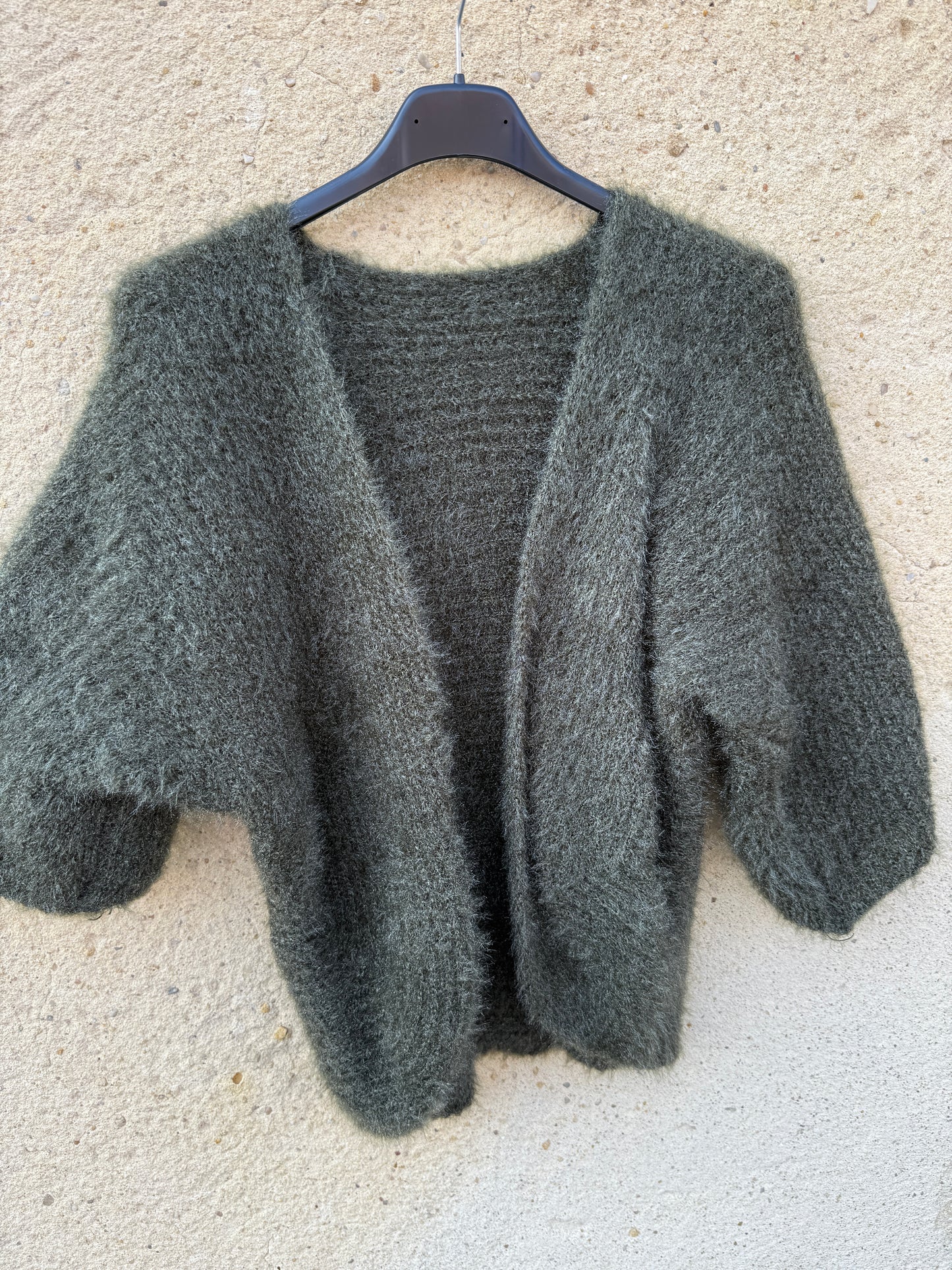 Boléro mohair kaki vert