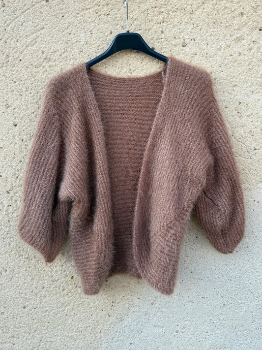 Boléro mohair beige caramel