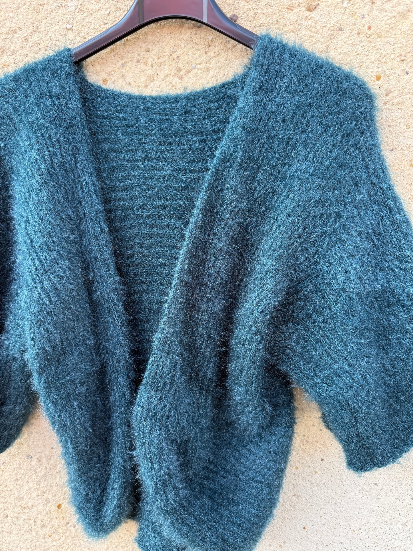 Boléro mohair bleu canard