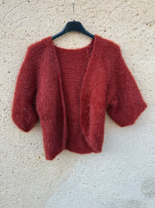 Boléro mohair  marron rouille