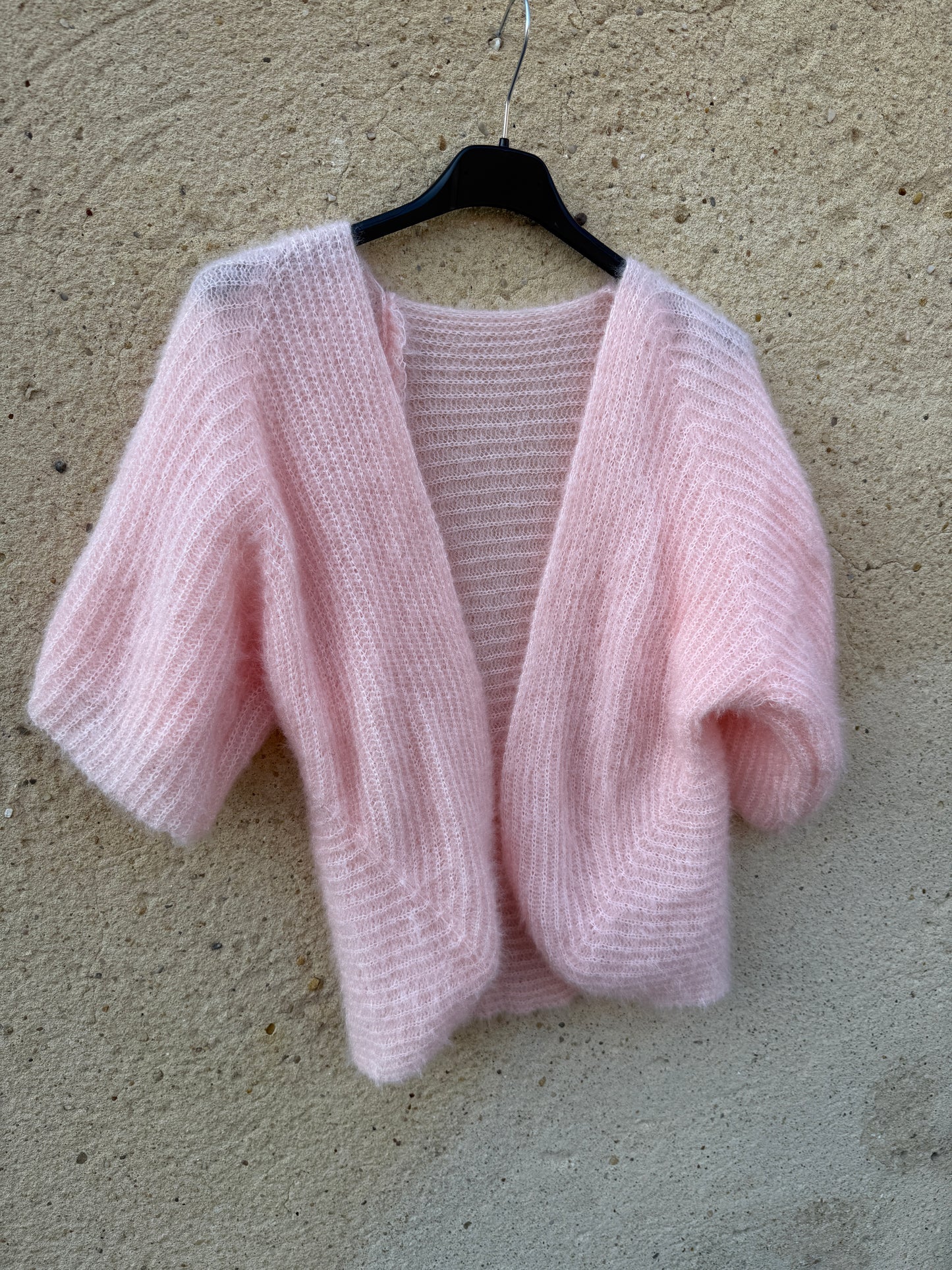 Boléro mohair rose clair