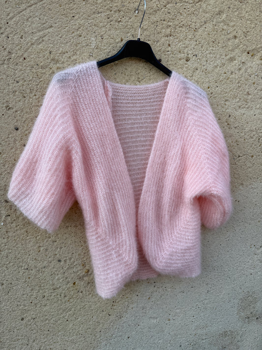 Boléro mohair rose clair