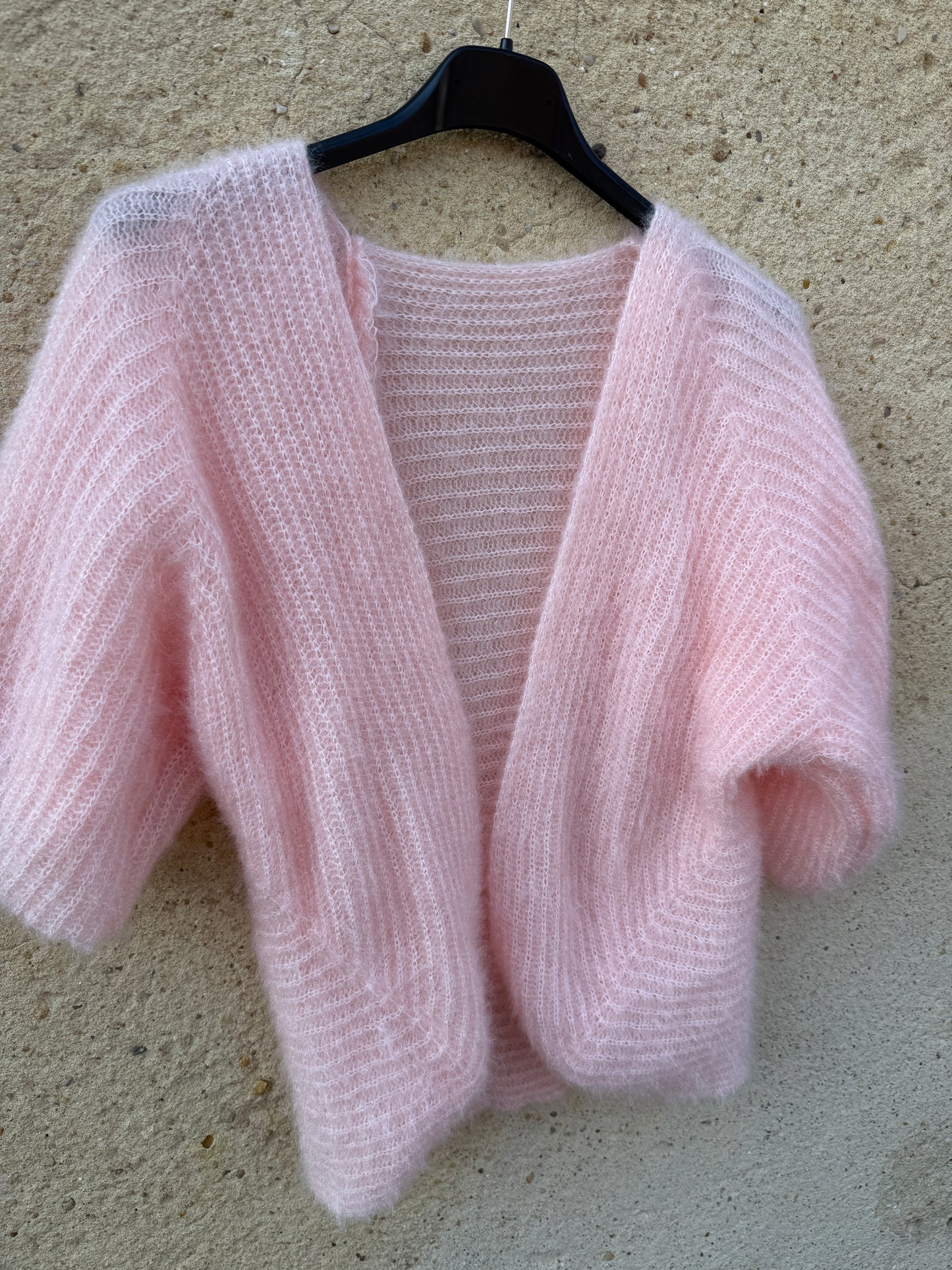 Boléro mohair rose clair