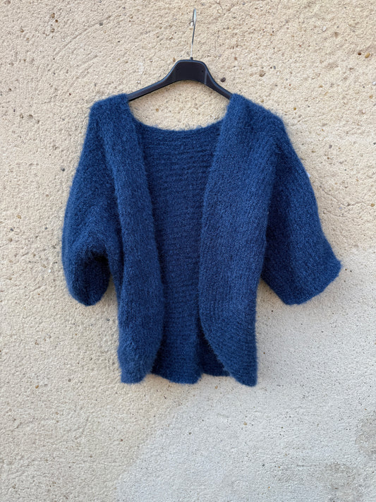 Boléro mohair bleu