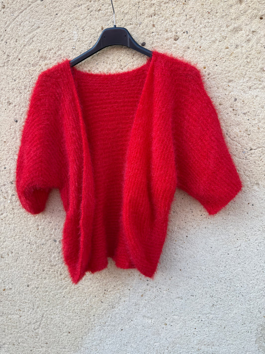 Boléro mohair rouge