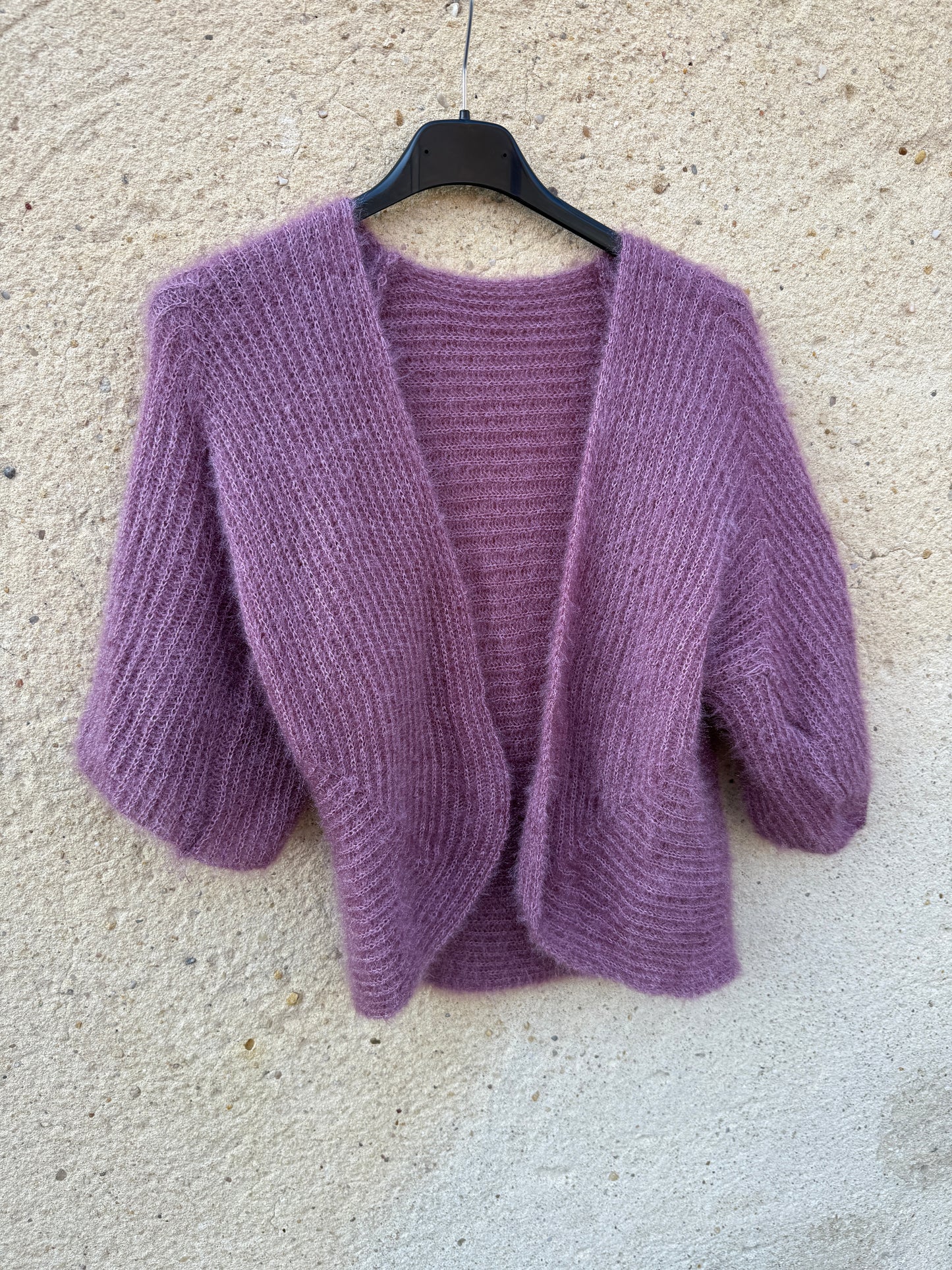 Boléro mohair vieux rose lila