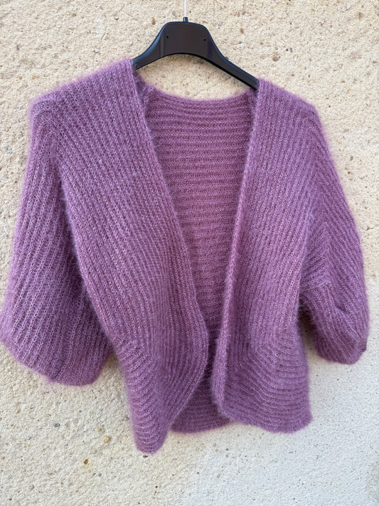 Boléro mohair vieux rose lila