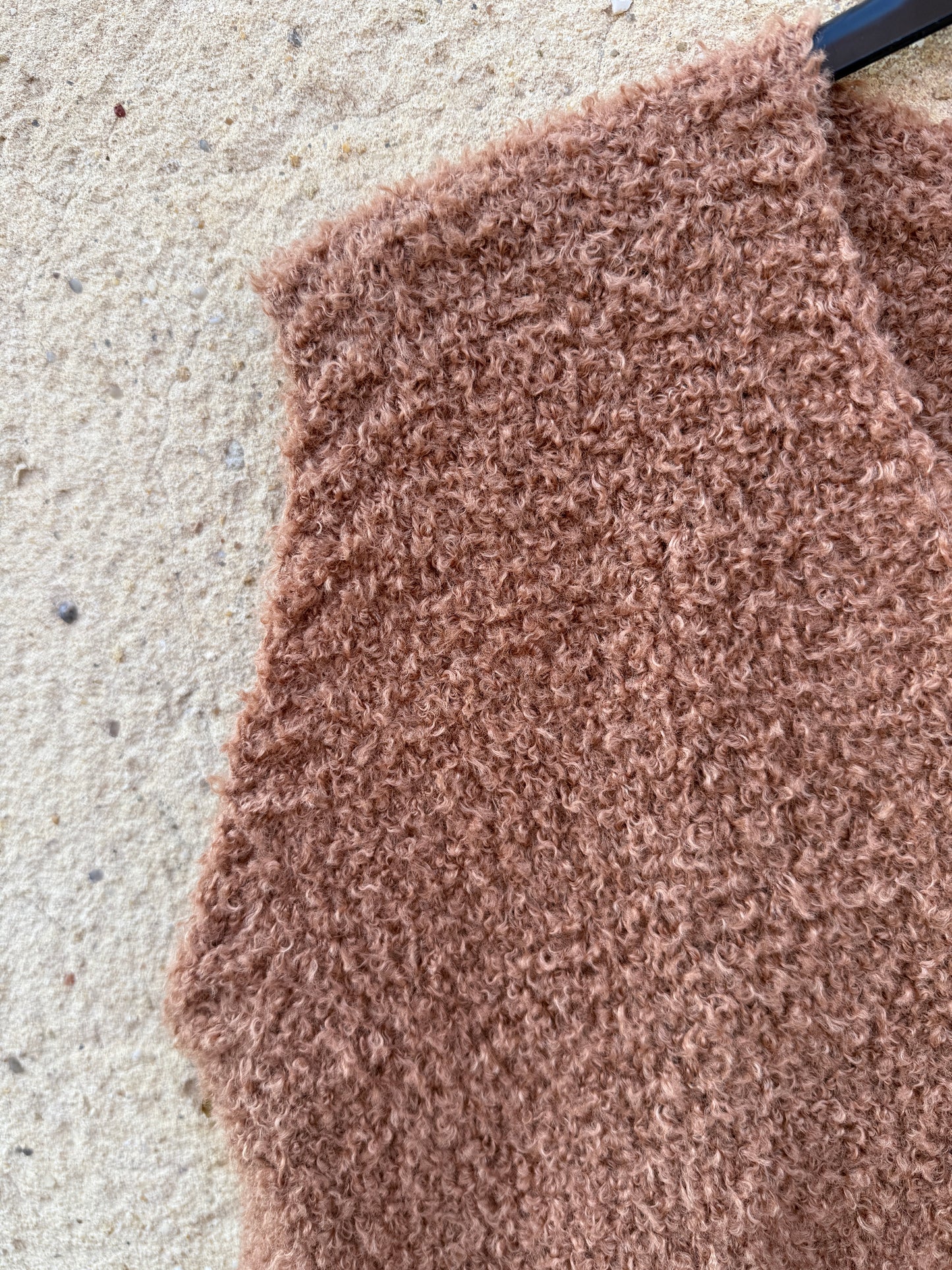 Gilet sans manche mohair beige caramel