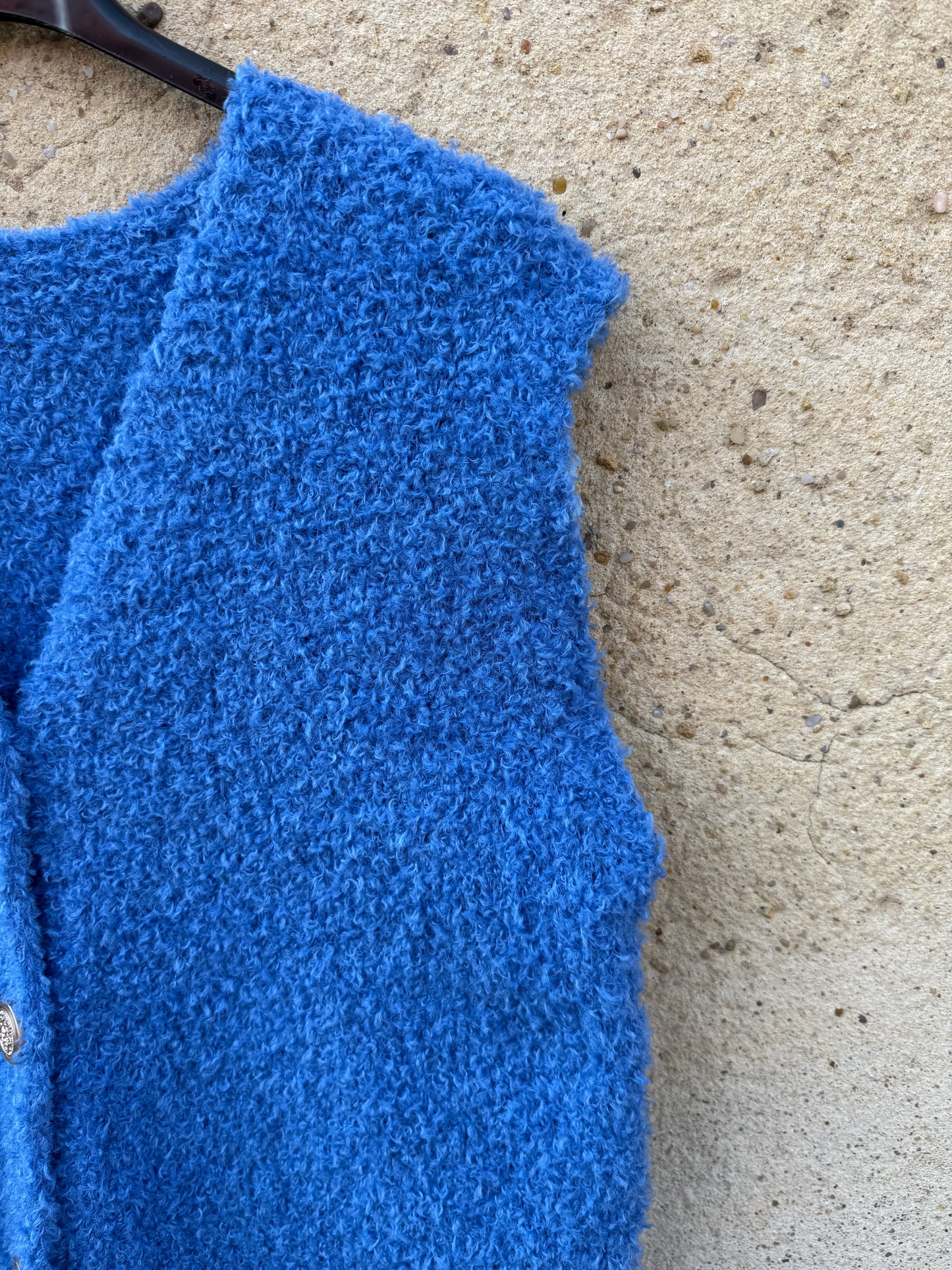 Gilet sans manche mohair bleu