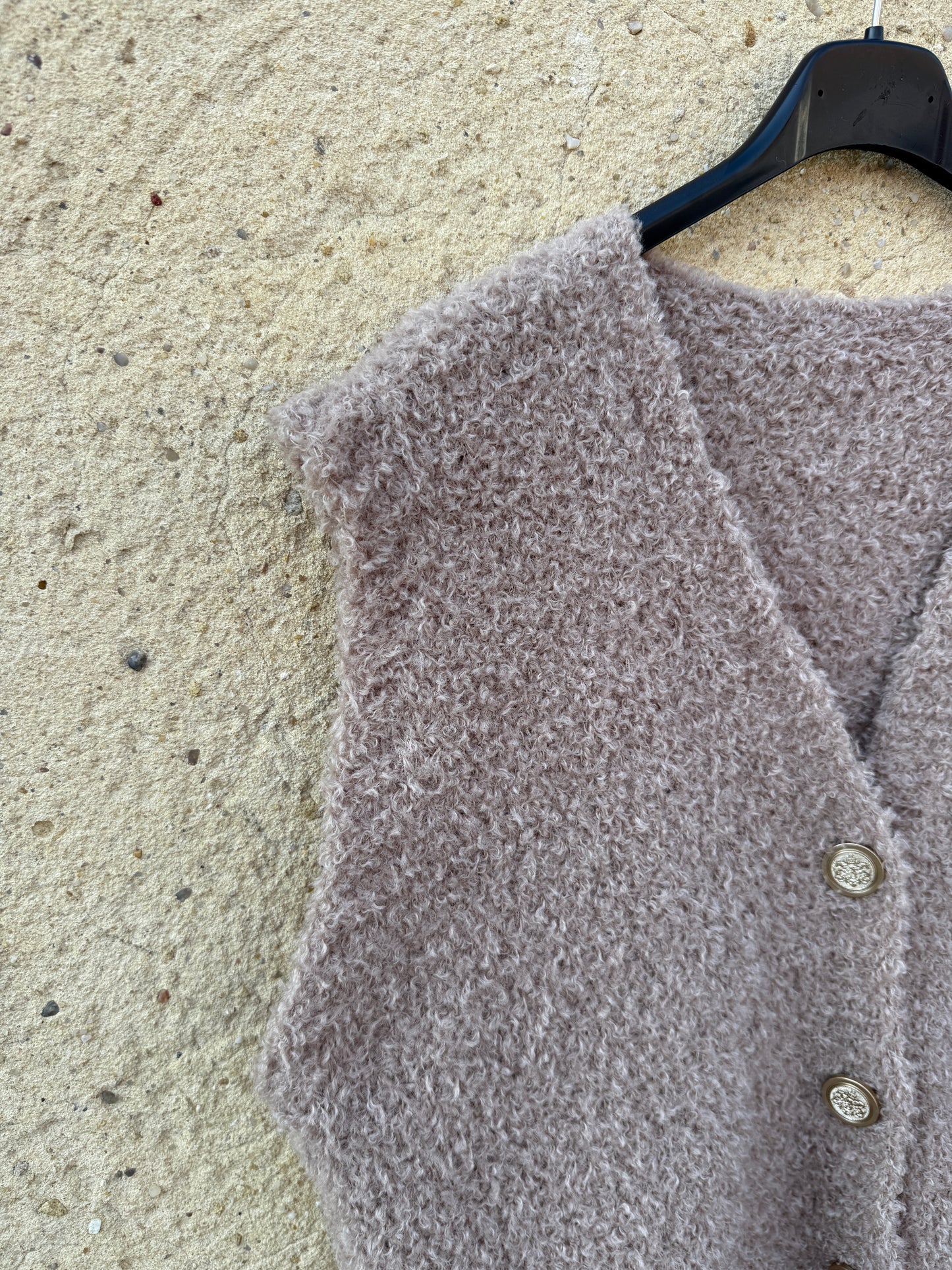 Gilet sans manche mohair beige