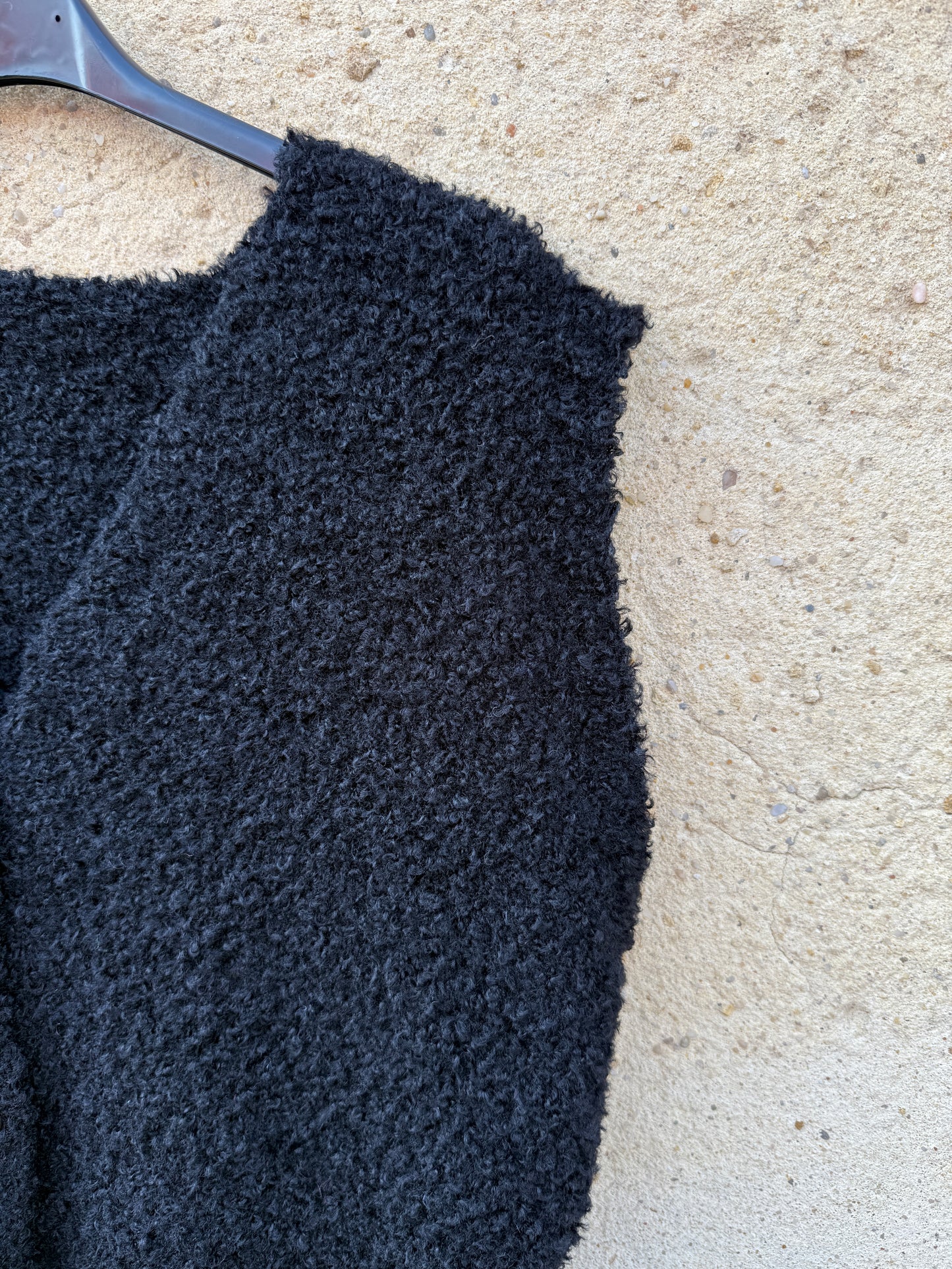 Gilet sans manche mohair noir