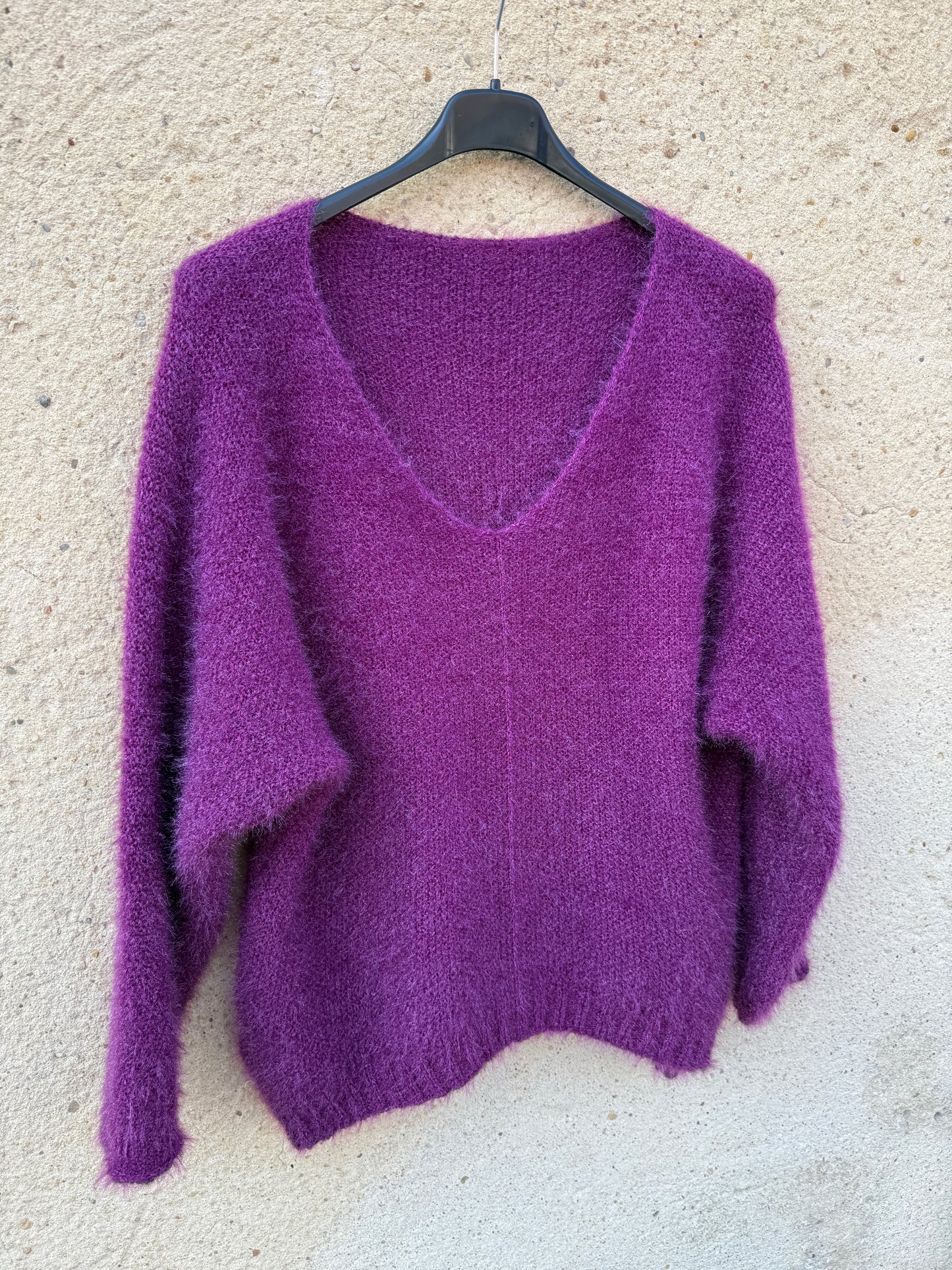 Pull mohair femme violet