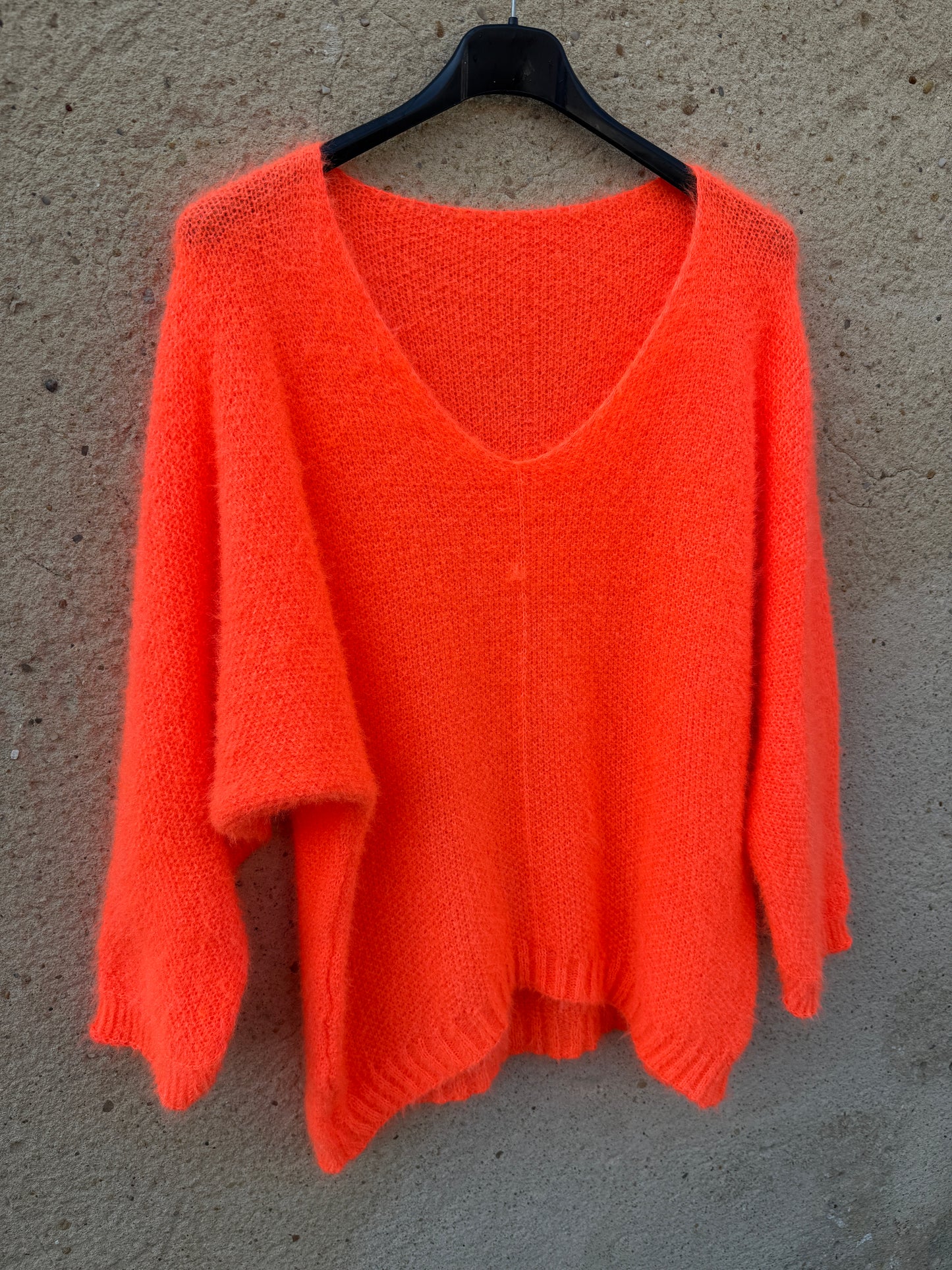 Pull mohair femme orange