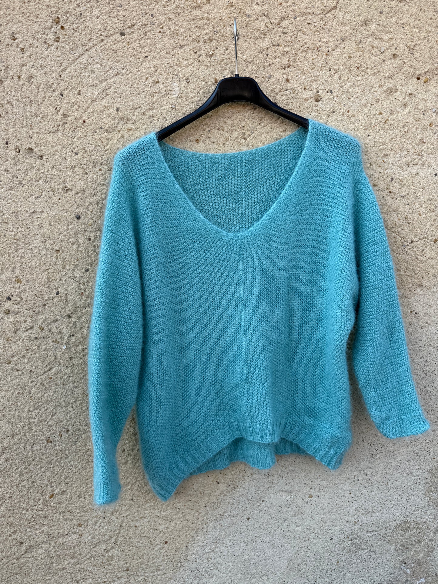 Pull mohair femme vert menthe clair