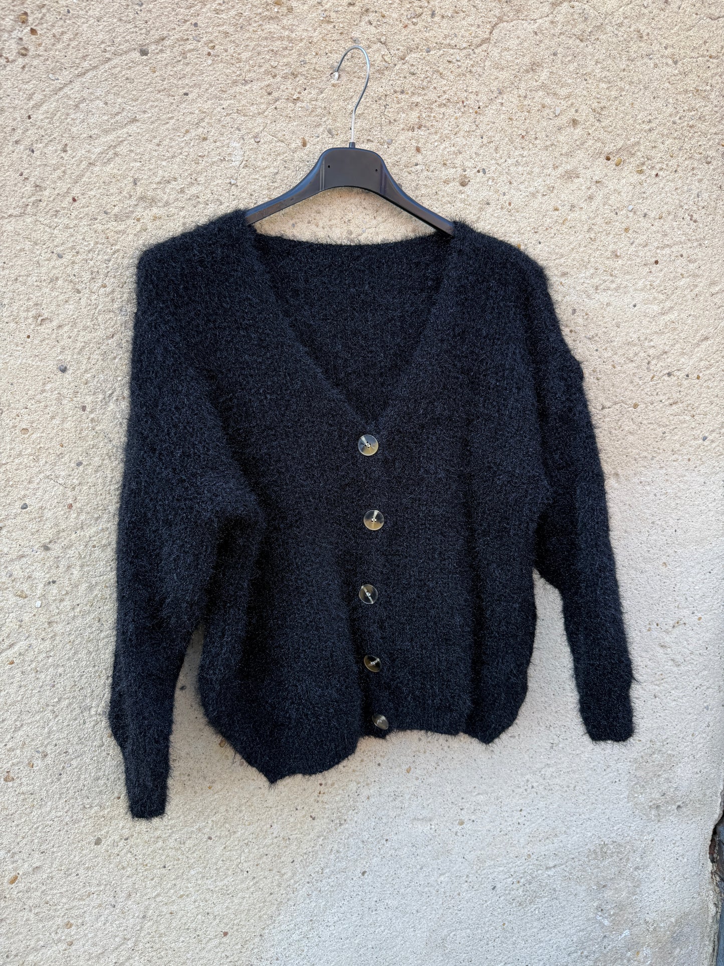 Gilet mohair cardigan noir