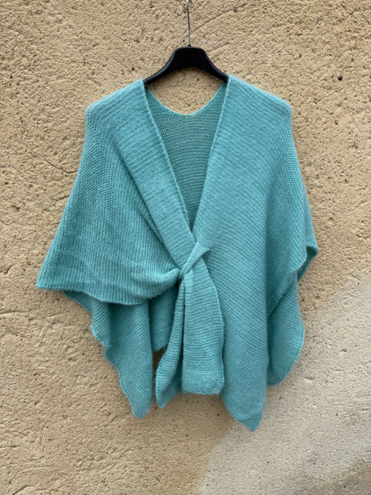 cape mohair femme vert menthe