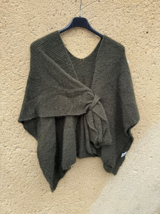 cape mohair femme vert kaki