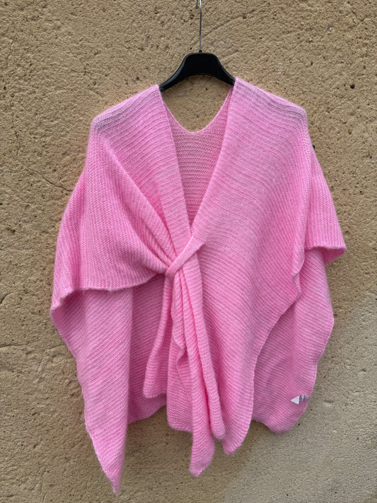 cape mohair femme rose bonbon