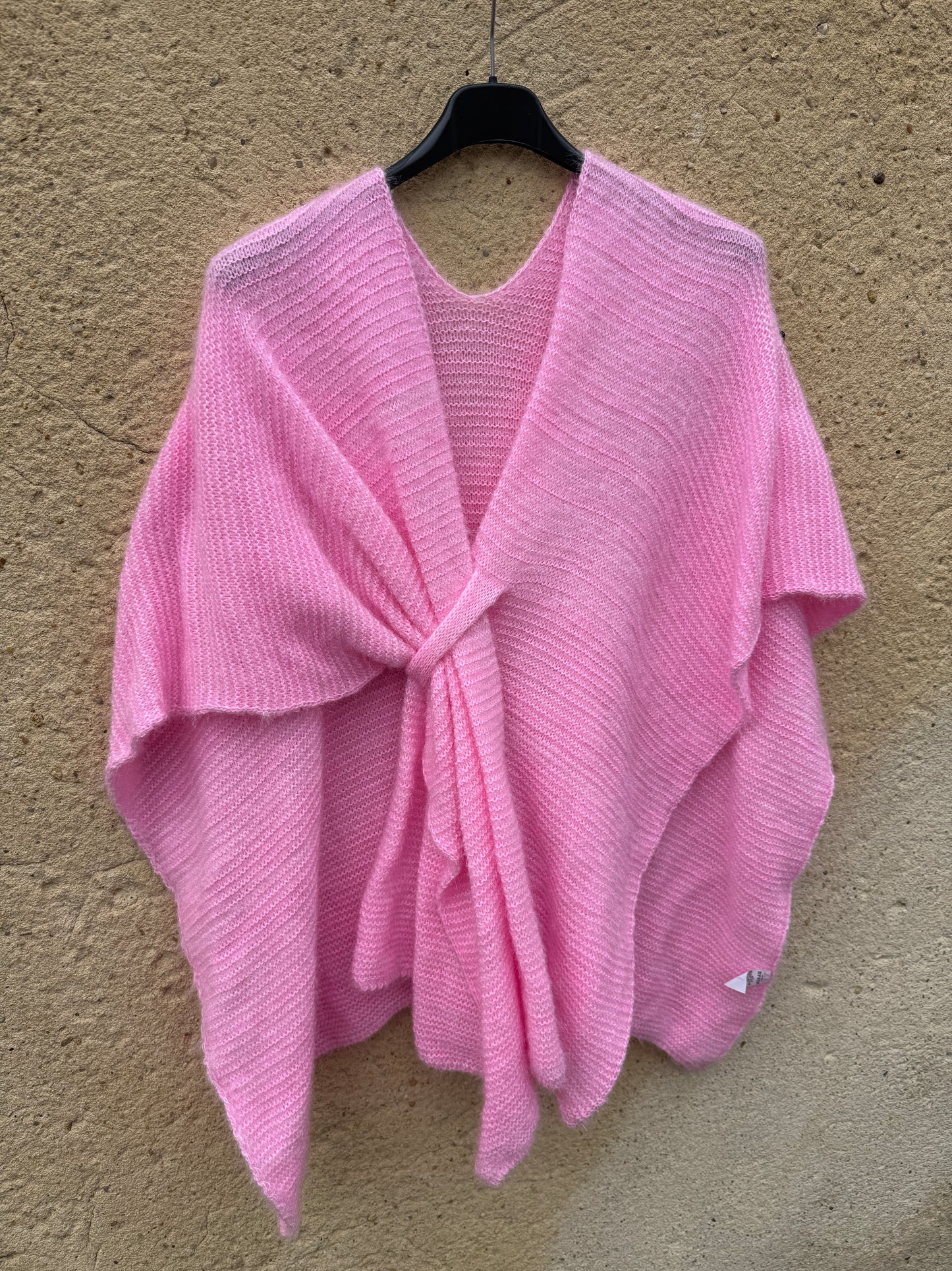 cape mohair femme rose bonbon