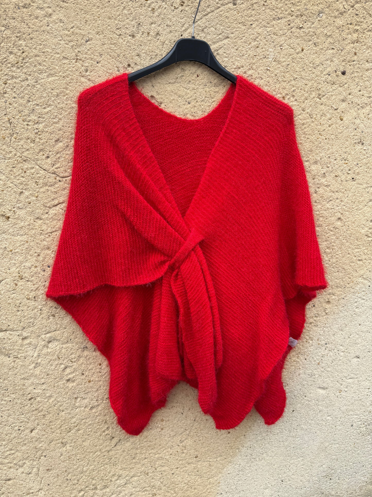 cape mohair femme rouge