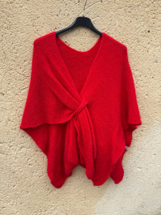 cape mohair femme rouge