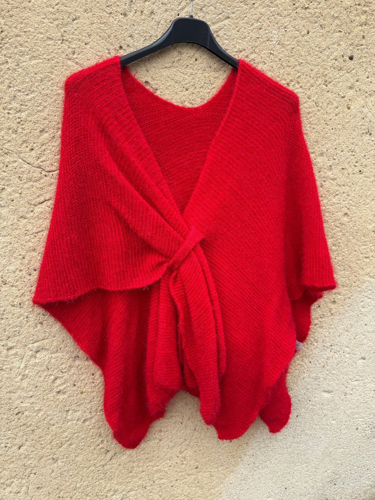 cape mohair femme rouge