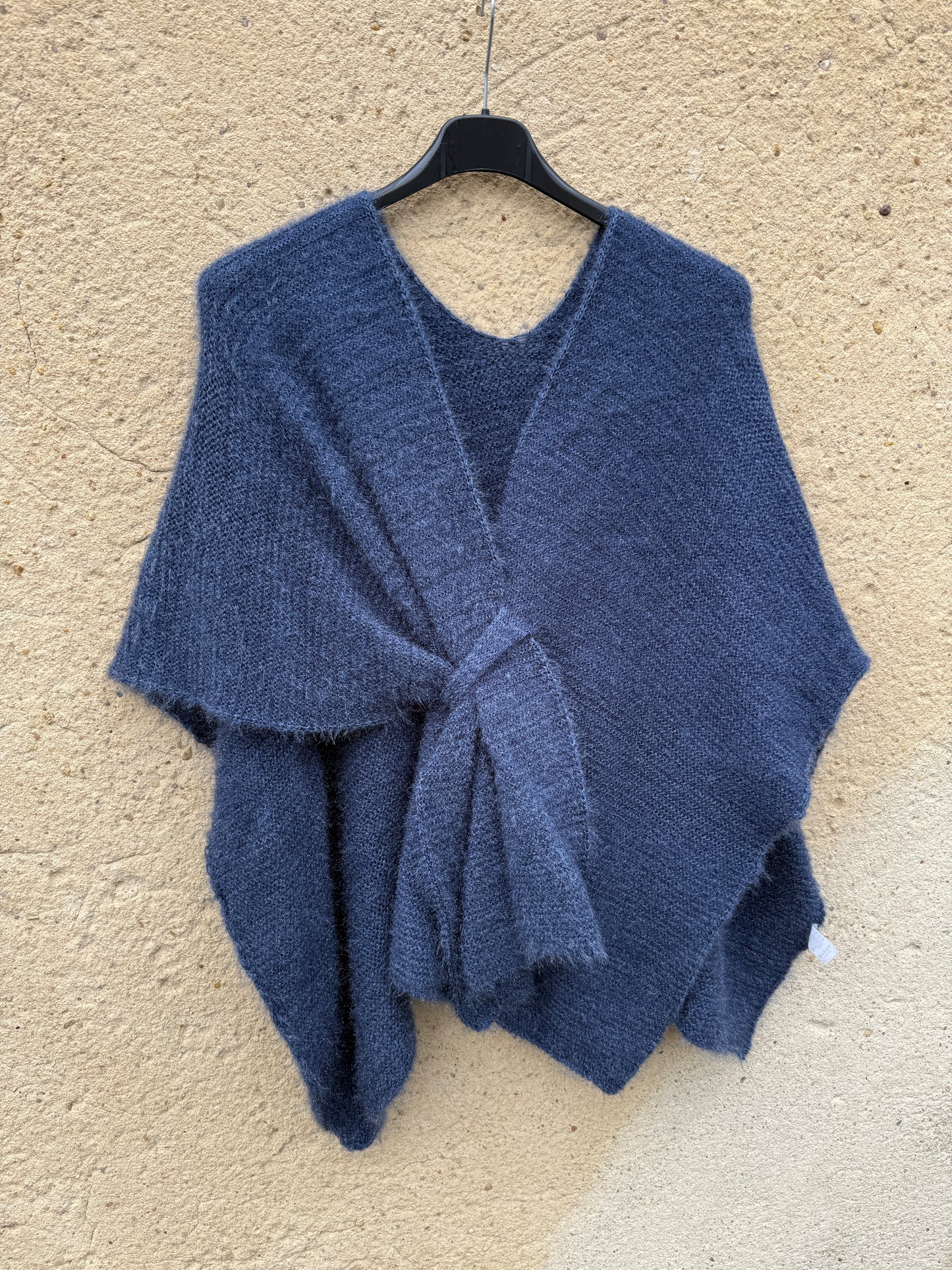 cape mohair femme bleu