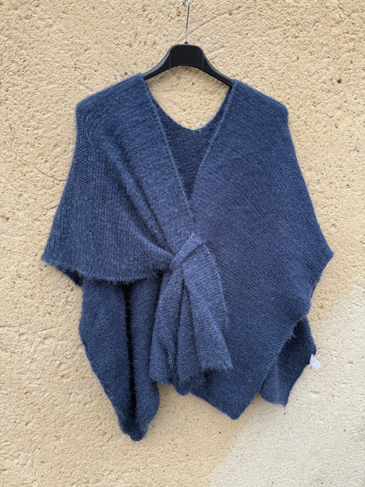 cape mohair femme bleu