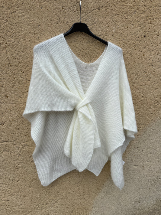 cape mohair femme blanc