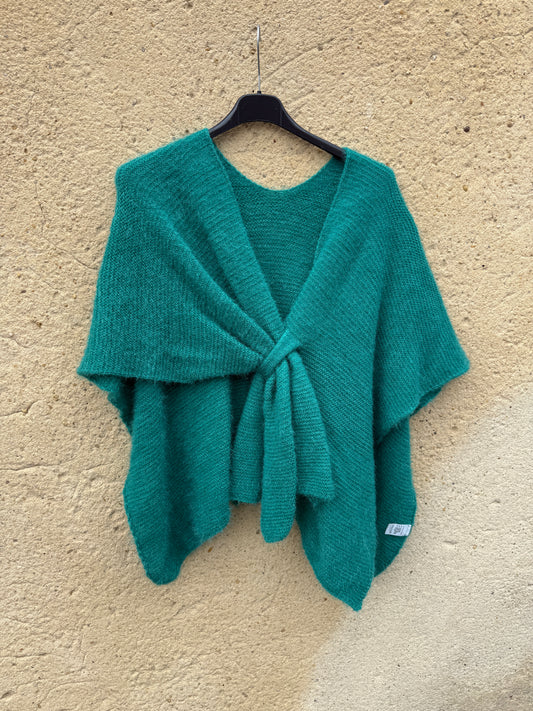 cape mohair femme vert menthe
